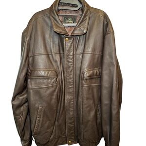 RedHead Genuine Brown Leather Bomber Jacket 2XLT